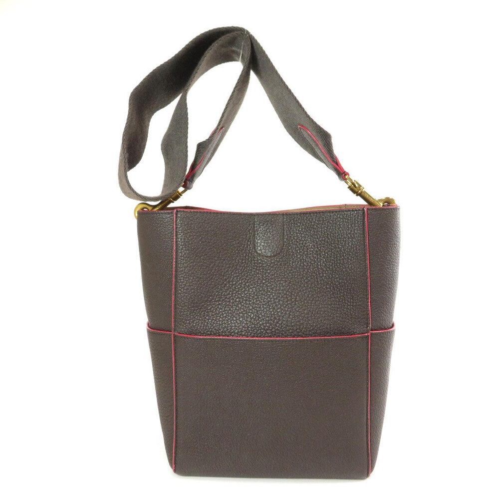 Celine Sangle Shoulder Bucket Bag Leather
